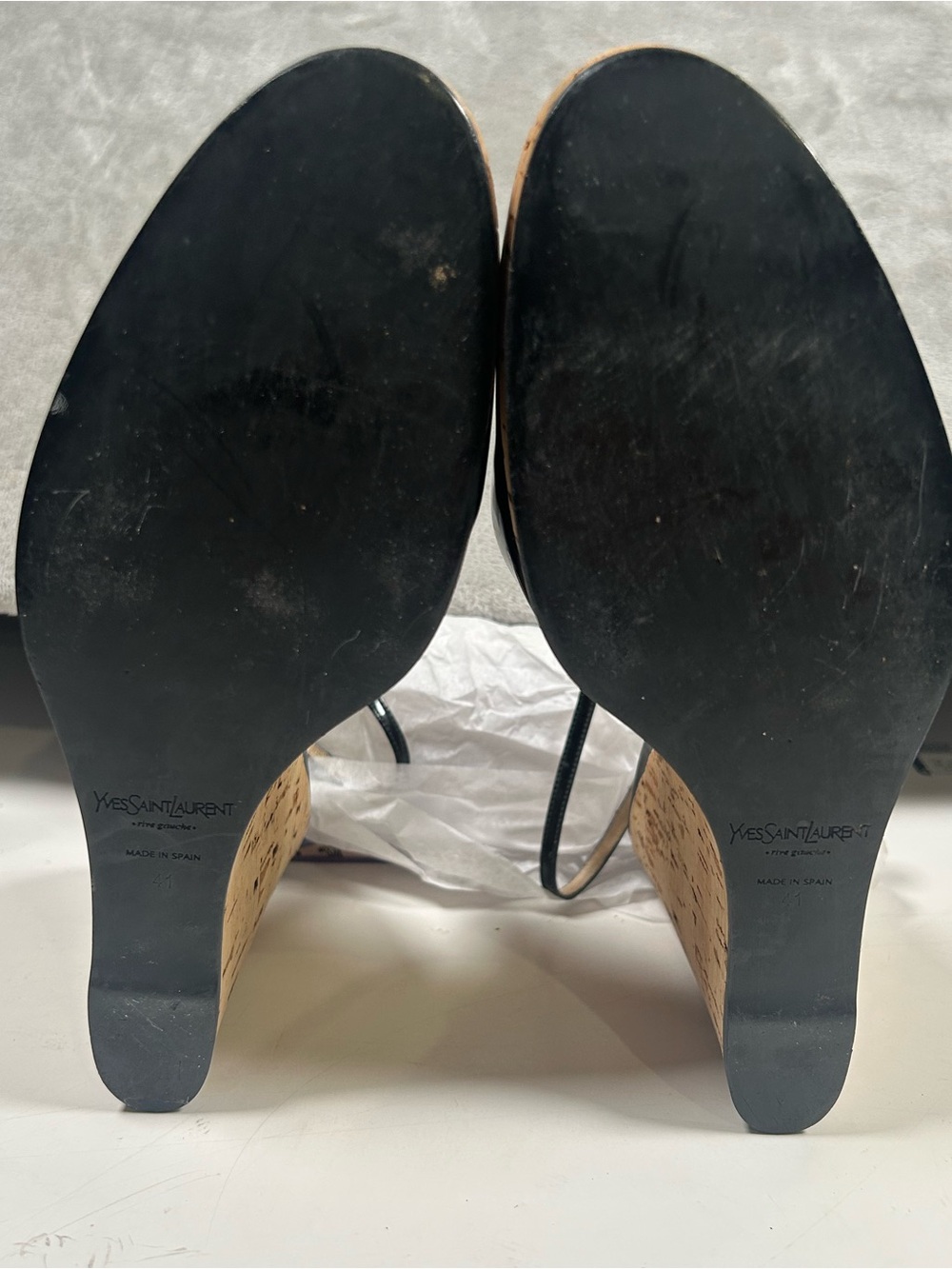 Yves Saint Laurent Black Patent Leather Slingback Clog Mules - Picture 8 of 16